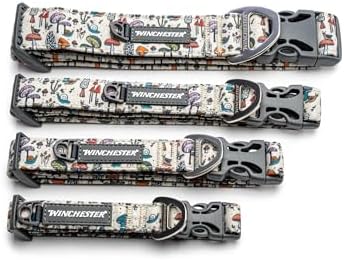 Winchester Printed Designer Dog Collar, Garden Fungi, M