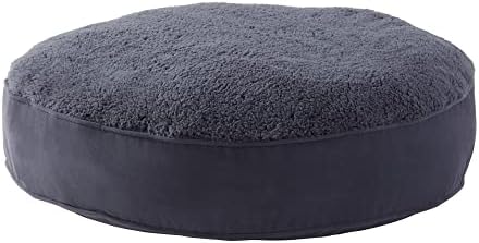 Happy Hounds Scout Deluxe Round Pillow Style Sherpa Dog Bed, Medium (36 x 36 in.), Prussian Blue, 36.0" L x 36.0" W x 6.0" Th