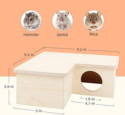 Niteangel Multi-Chamber Hamster House Maze: 1 Entrance 3 Rooms Maze Habitat