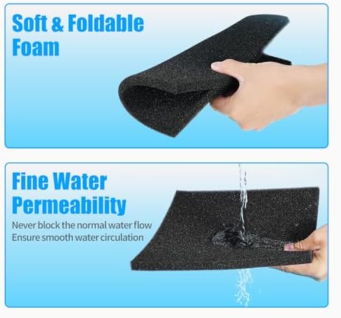 AQUANEAT 2 Pack Aquarium Bio Sponge Filter Media Pad Cut-to-Size Open Cell Foam Sheet for Fish Tank Sump (9" x 9" x 1")