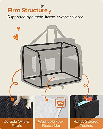 Feandrea Collapsible Soft Dog Crate, Portable Travel Carrier, 32 Inches