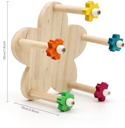 Bird Rotating Perch Toy, Wooden Ferris Wheel Parrot Toy