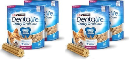 Dentalife Daily Oral Care Dog Treats for Small and Medium Dogs,Chewy Dental Treat to Freshen Breath and Fight Tartar,Chicken Flavor,35.7 oz. Each,47 Chews each/94 Total Chews-47 ct. Pouch,(Pack of 2)