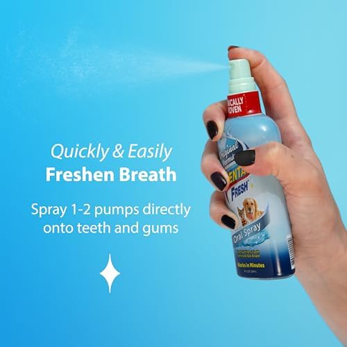 Dental Fresh Oral Spray for Dogs and Cats, Help Freshen Breath for Healthy Teeth & Gums, 4 Fl Oz.