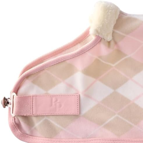 Pet Passion Preston II - The Polar Fleece Coat, Recycled Polar Fleece Warm Dog Jacket for Cold Weather for Small, Medium, Large Dogs, Pink Argyle, Small (10-25 lbs)