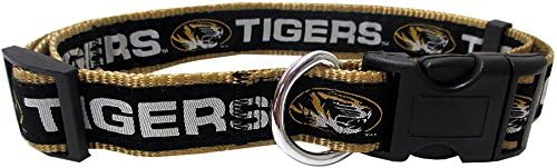 Pets First Collegiate PET Collar NEW VERSION Missouri Tigers Dog Collar, Size Large. Best Sports Team Color for Dogs & Cats. A Shiny & Colorful Dog & Cat Collar Licensed by The NCAA