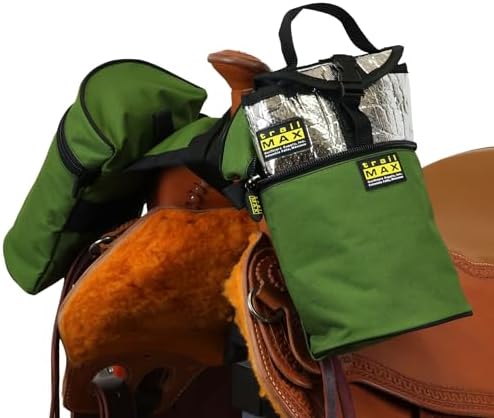 TrailMax Horse Horn Bags for Trail Riding – Medium & Large Western Saddle Horn Bags for Horses & Mules, Insulated Trail Gear with Secure Fit & Grab-and-Go Liners, Medium, Olive