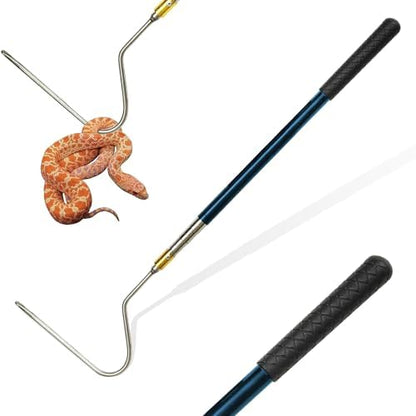 22" 64" Snake Hook Reptile Catcher Stick Tongs Rattlesnakes Grabber Pick-up Handling Tool Kit for Catching Controlling or Moving Python Copperhead (Small Snake Hook - Blue)