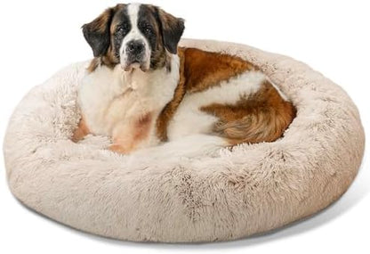 Best Friends by Sheri Original Calming Donut Dog Bed, Taupe, XL, 45"
