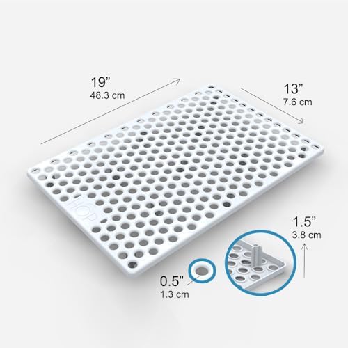 HOP Rabbit Litter Box Grid, Dishwasher Safe, Non-Slip Sifter, 0.5” Holes, 19” x 13”, Keeps Paws & Hay Clean and Dry (Grid Only)
