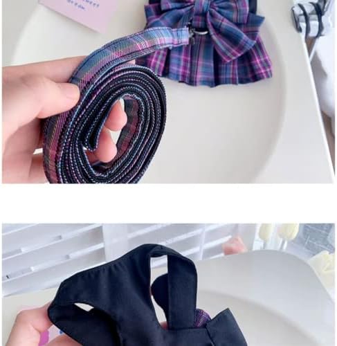 Rabbit Harness and Leash for Walking Escape Proof - Cute Skirt Mesh Breathable Bunny Vest Harness Outdoor Camping Hiking Training - Also Suit for Ferret Kittn Puppy Small Animals (Large,Pink)