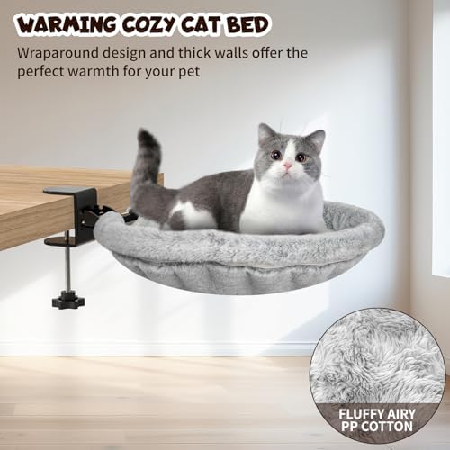 Acools Double Cat Desk Bed for 2 Cats, 360° Rotating Desk Cat Bed, 80 lb (Desk Cat Bed - Single)