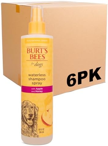 Burts Bees for Pets Waterless Shampoo Spray, with Apple & Honey, 10 Oz, 6Pk