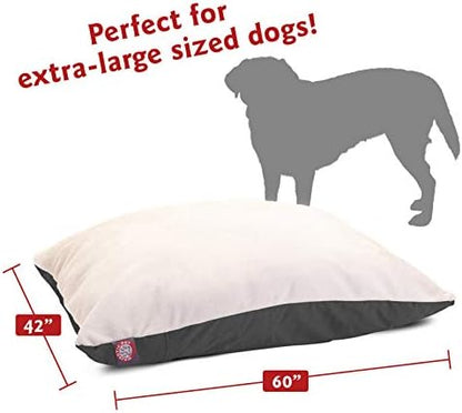 Majestic Pet Rectangle X-Large Dog Bed Washable – Removable Slipcover Pet Bed – Dog Crate Bed Super Value Pillow Dog Bed – Dog Kennel Bed for Sleeping - Dog Bed X-Large Breed 42 x 60 Inch – Gray