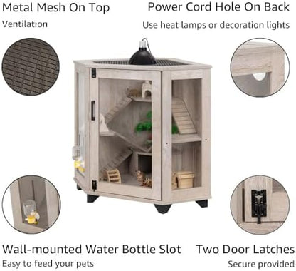 unipaws Chinchillas Hedgehog Cage with Ramp and House with Waterproof Mats