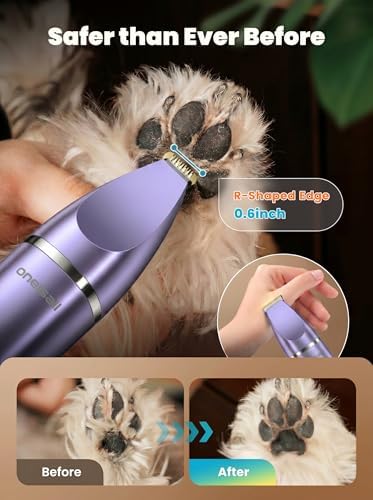oneisall 4 in 1 Dog Grooming Kit with LCD Display Purple