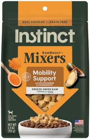 Raw Boost Mixers Mobility Support Freeze-Dried Dog Food Topper, 5.5 oz. Bag
