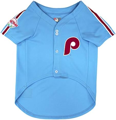 MLB Philadelphia Phillies Vintage Throwback Jersey for Dogs & Cats in Team Color. Comfortable Polycotton Material, Medium