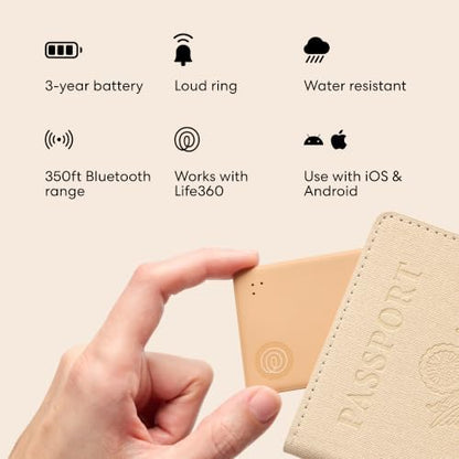 Life360 Tile Slim - Wallet Finder, Bluetooth Tracker and Item Locator for Luggage Tags, Passports and More. Both iOS and Android Compatible. Phone Finder. 1-Pack (Slate)
