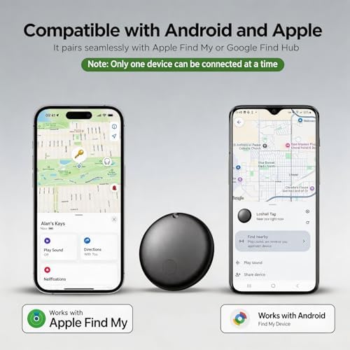GPS Tracker for Vehicles - No Subscription Tracker Device for Vehicles, No Monthly Fee & SIM Card for Car Tracker Device Hidden for Android and iPhone, IP68 Waterproof, Safe & Durable, Small