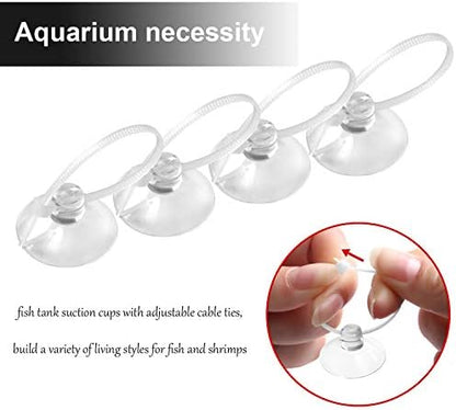 FEBSNOW Aquarium Suction Cups with Ties, Fish Tank Plant Holders
