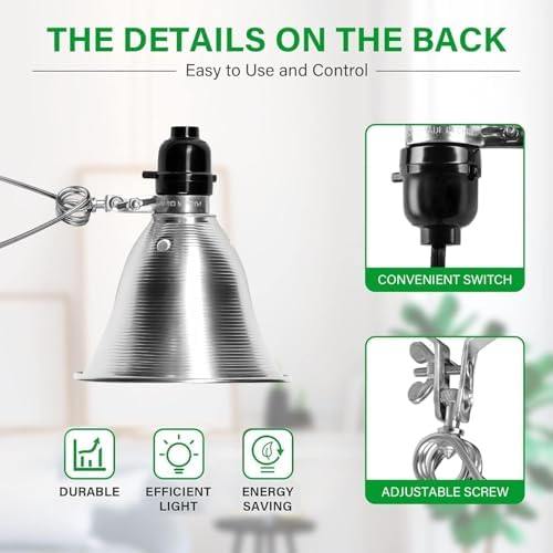 Simple Deluxe Clamp Lamp Light with 5.5 Inch Aluminum Reflector up to 60 Watt E26 (no Bulb Included) 6 Feet 18/2 SPT-2 Cord, 1-Pack