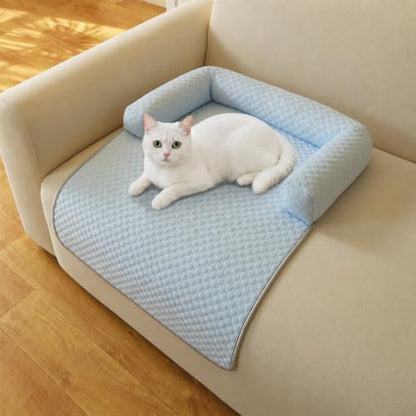 Cooling Pet Bed Mats with Neck & Head Support, 31.5 x 23.62 inch Blue