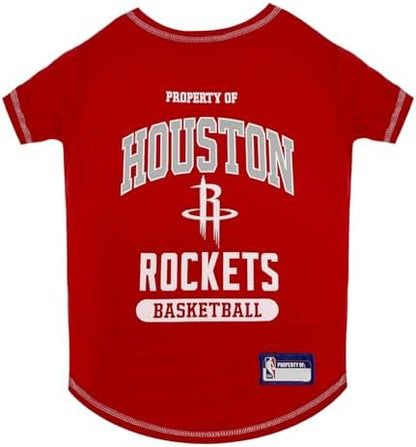 Pets First NBA Licensed Hoodies & T-shirt for Dogs & Cats, Houston Rockets, Medium