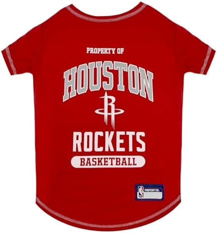 Pets First NBA Licensed Hoodies & T-shirt for Dogs & Cats, Houston Rockets, Medium