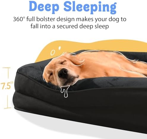 Chez Paw Orthopedic Washable XXL Dog Bed for Extra Large Dogs