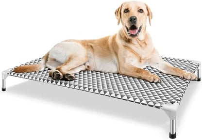 Elevated Outdoor Dog Bed, X-Large Size, Cotton Material, Non-Slip Feet, Fits up to 120lbs