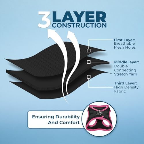Voyager Step-in Air Dog Vest Harness - Black/Pink Trim, X-Small