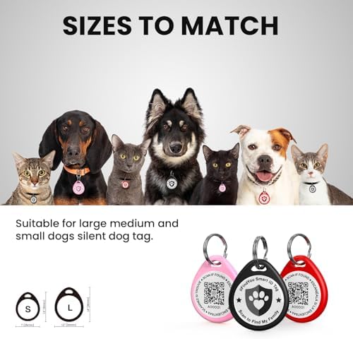 QR Code Cat Tags Personalized Small, Real-time Alerts, BKPKRE