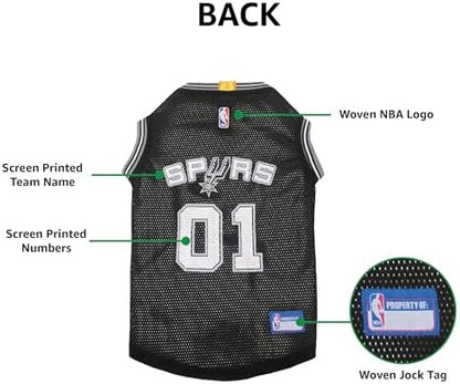 NBA SAN ANTONIO SPURS DOG Jersey, X-Small - Tank Top Basketball Pet Jersey