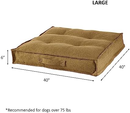 Happy Hounds Milo Square Tufted Pillow Dog Bed, Moss, Large (40" x 40")