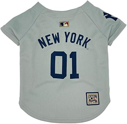 MLB New York Yankees Vintage Throwback Jersey for Dogs & Cats in Team Color. Comfortable Polycotton Material, Extra Small