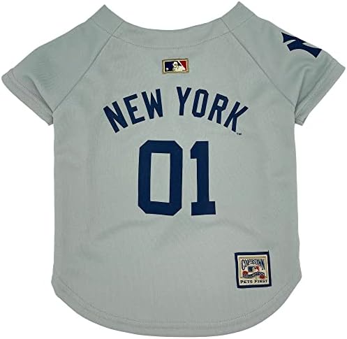 MLB New York Yankees Vintage Throwback Jersey for Dogs & Cats in Team Color. Comfortable Polycotton Material, Medium