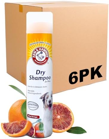 Arm & Hammer Aerosol Dry Dog Shampoo, Blood Orange, 5 Oz, 6-Pack