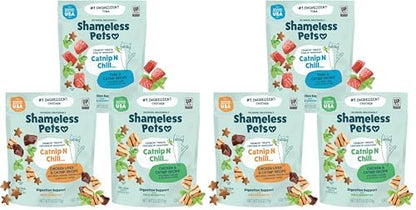 Shameless Pets Crunchy Cat Treats - Kitty Treats for Cats with Digestive Support,Natural Ingredients for Kittens,Healthy Flavored Feline Snacks - Variety Pack,(Pack of 6)