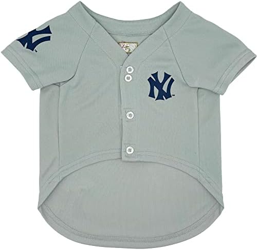 MLB New York Yankees Vintage Throwback Jersey for Dogs & Cats in Team Color. Comfortable Polycotton Material, Large