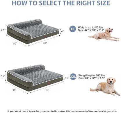 BFPETHOME Orthopedic Washable Dog Bed, Sleeping Couch for Large Senior Dogs