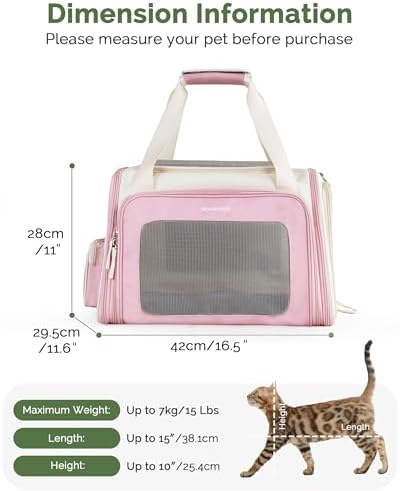 Homespon 34.5L Soft-Sided Cat Dog Carrier, Airline Approved Pet Bag