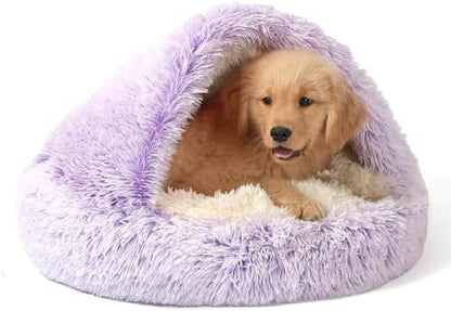 NOYAL Hooded Donut Bed, Calming Cave for Cats & Small Dogs