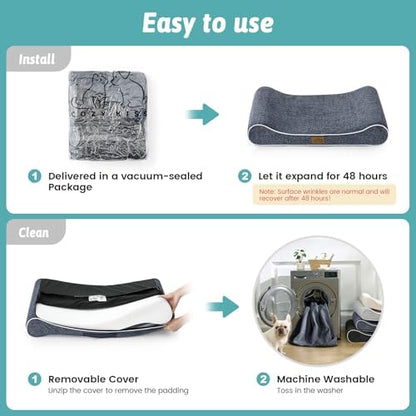 COZY KISS Orthopedic Dog Bed, for Small Dogs up to 35 lbs, 30x20x5in