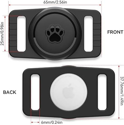 GOCII for Airtag Dog Collar Holder 2 Pack,Waterproof Dog Collar Holder for Apple AirTag(Gen 1 & 2),Silicone Air Tags Case for Dog Collars(Black)
