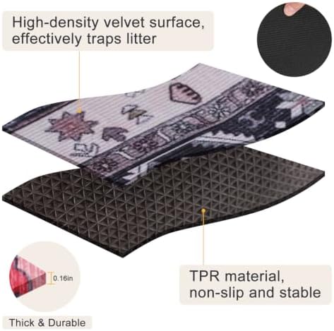 BEAUTYZOO Cat Litter Mat, 28" x 36" Large Litter Trapping Mat, Waterproof