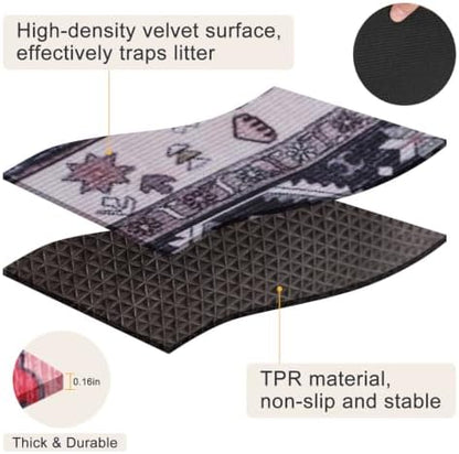 BEAUTYZOO Cat Litter Mat, 28" x 36" Large Litter Trapping Mat, Waterproof