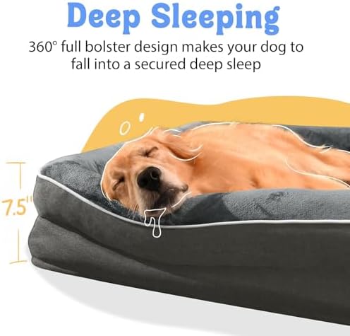 Chez Paw Orthopedic Washable XXL Dog Bed for Extra Large Dogs