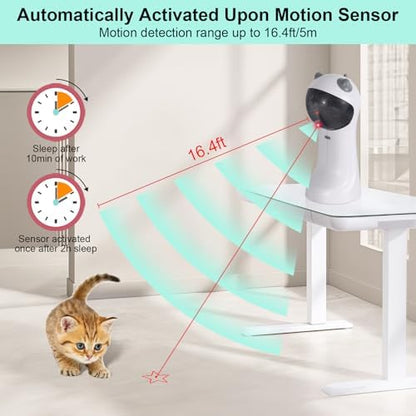 TBTeek Cat Toy, Automatic Motion-Activated, 5 Fun Patterns, 4 Speed Modes