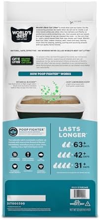 World's Best Cat Litter, Poop Fighter, Urine & Poop Odor Defense, 32 lb Bag